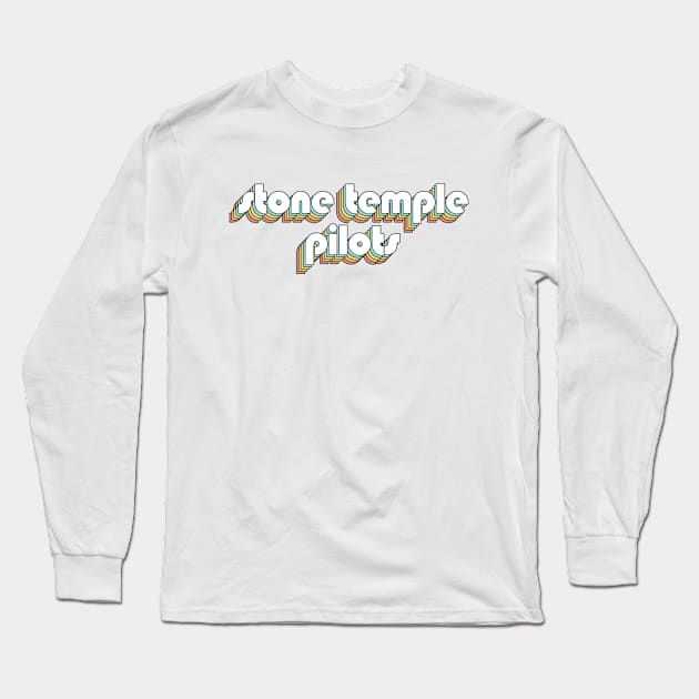 Stone Temple Pilots - Retro Rainbow Typography Faded Style Long Sleeve T-Shirt by Paxnotods